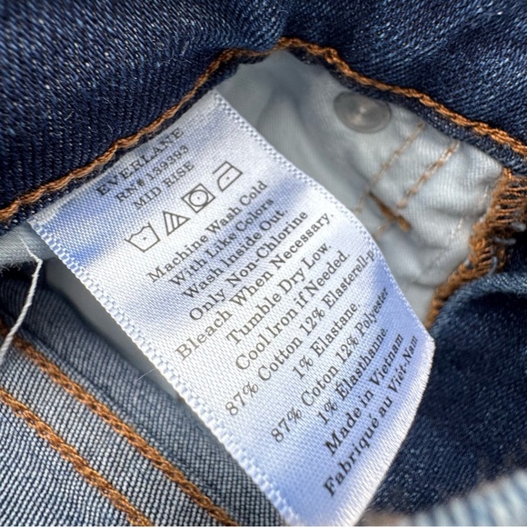 Everlane Blue Denim Jeans with Tan Leather Patch - Picture 5 of 8
